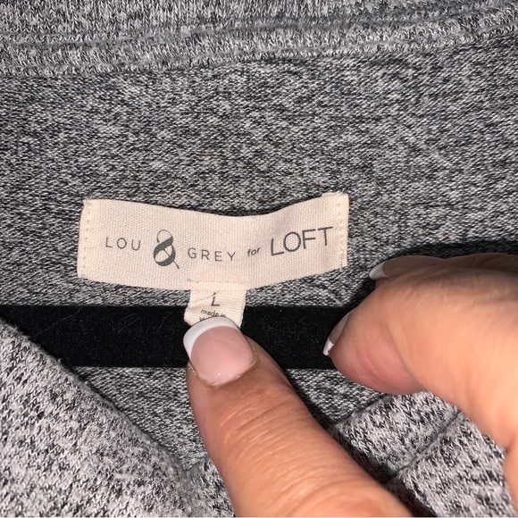 Lou & Grey for Loft Women’s Size Large Grey Sleeve Cowl Neck Sweater Dress - Picture 2 of 3